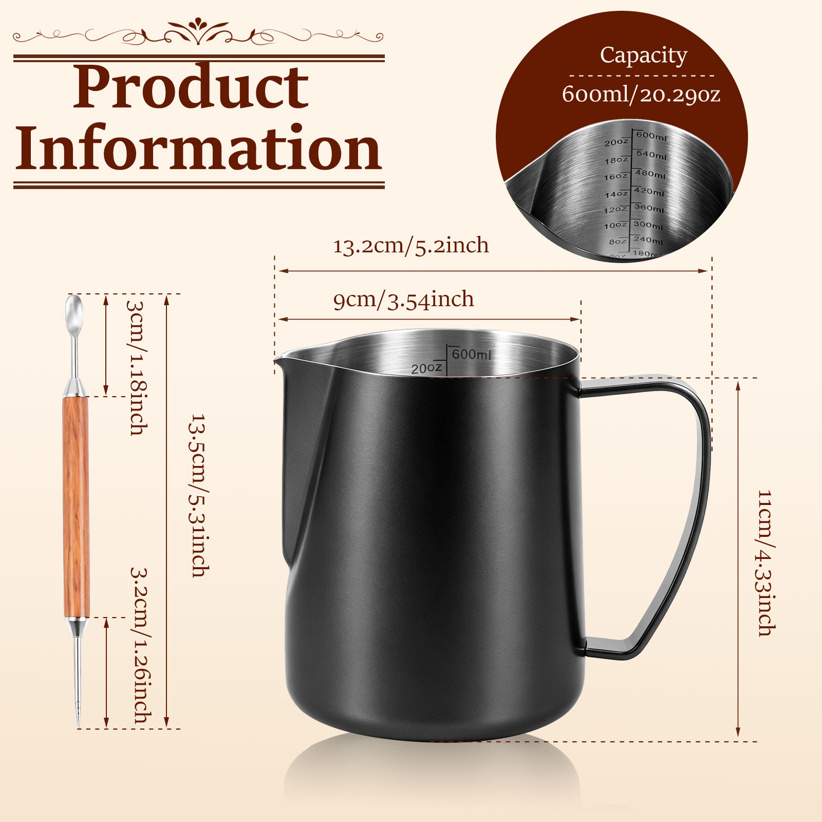 Pichet à mousse de lait en aci - Barista Milk Jug avis et prix