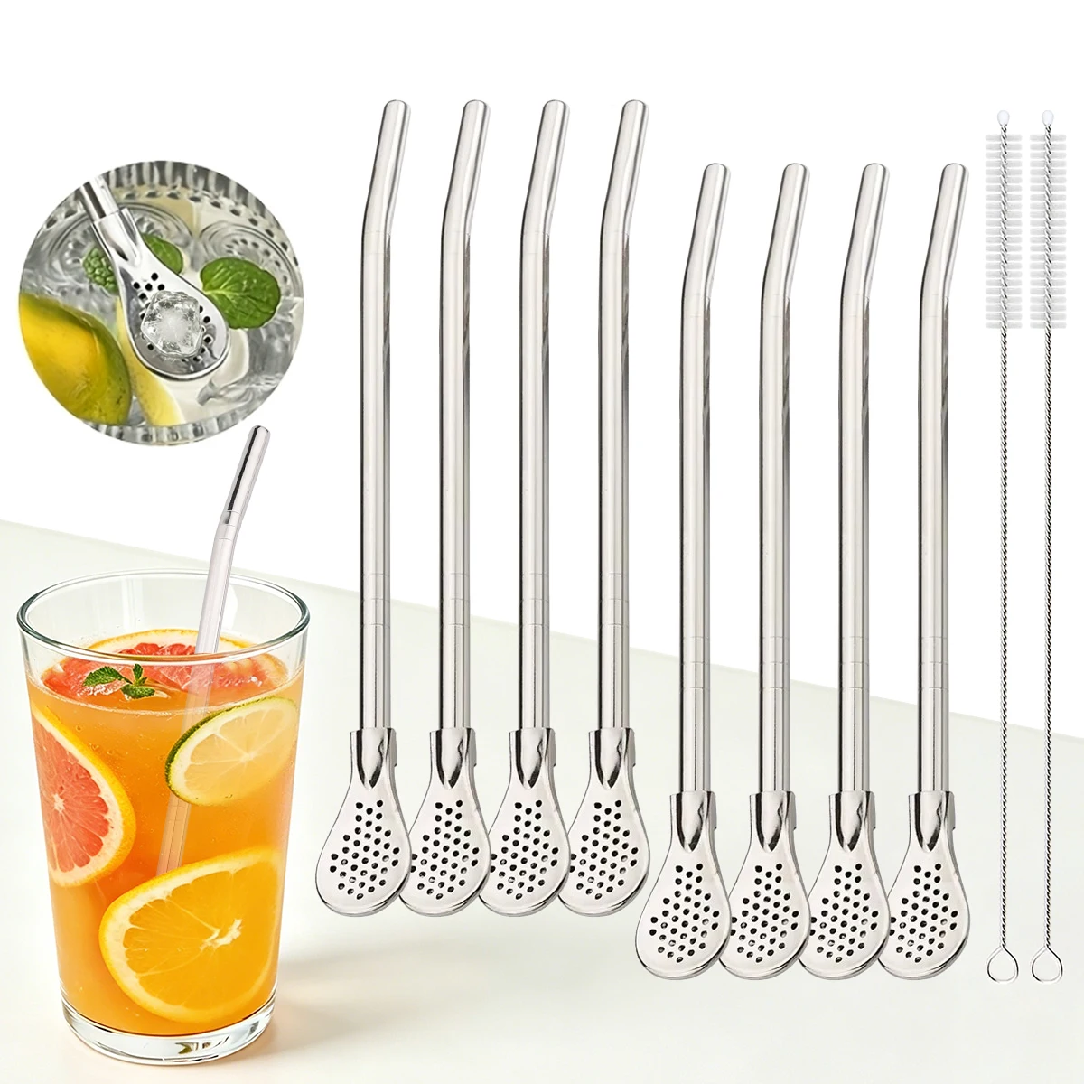 8pcs Filter Tea Straw Spoon Se - Coffee Tea Spoon avis et prix
